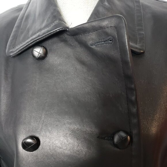 Anne Klein II 100% Leather Double Breasted Jacket size 14 new with tags - Picture 2 of 9